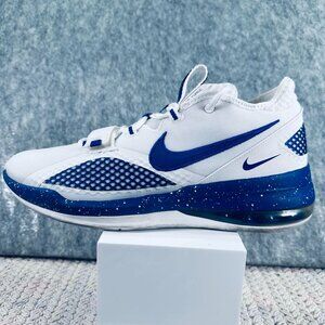 Nike Air Force Basketball Shoes Mens Size 13 White/Blue Mesh Strap Lace-Up